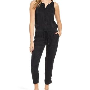 NEW Rails Erin Black Sleeveless Satin Jumpsuit